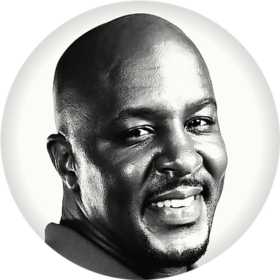 Erik Coleman, black-and-white portrait.